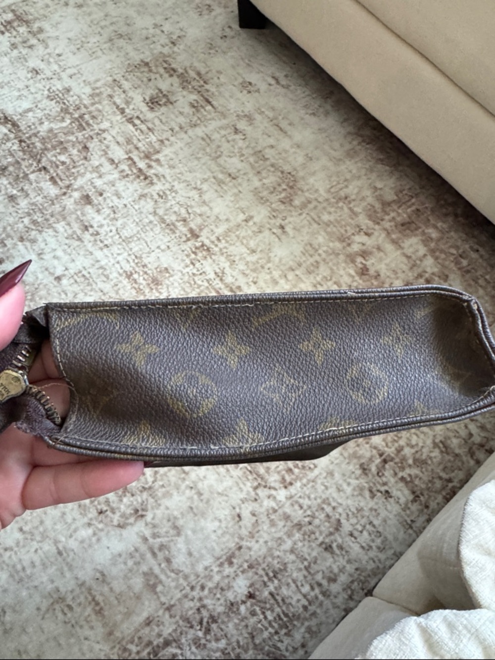 Louis Vuitton Monogram Canvas Toiletry Pouch in Brown and Tan - Picture 4 of 5